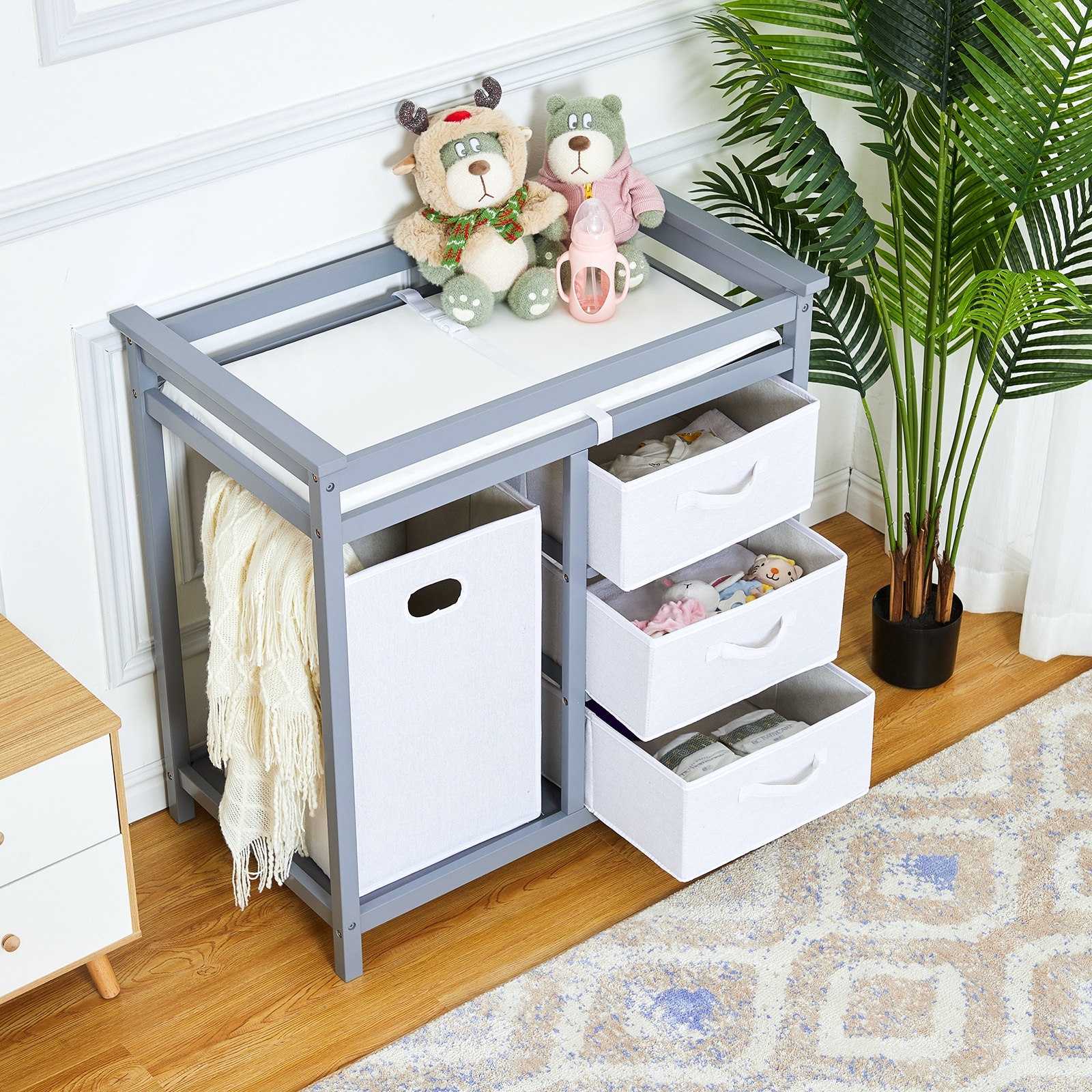 Wooden Baby Changing Table with Laundry Hamper Bed Bath Beyond 41986665