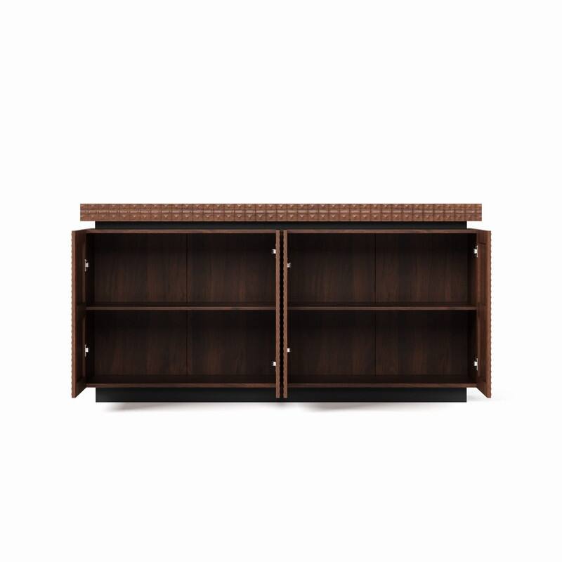 Modern 58.3" Sideboard Buffet Cabinet with Easy Clean Durable Storage and Anti-Collision Design for Your Home