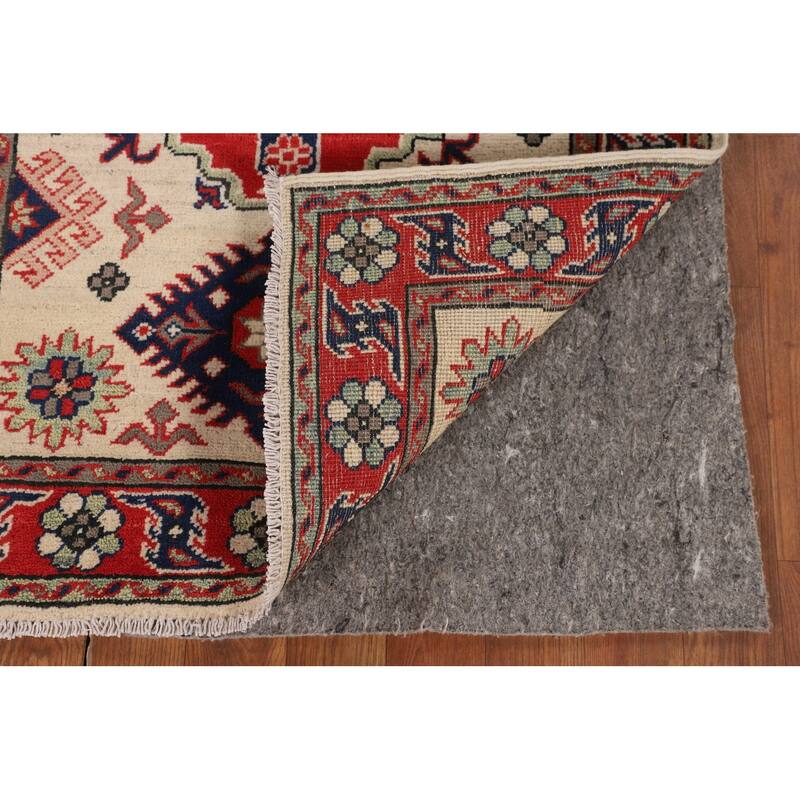 Geometric Kazak Accent Rug Handmade Wool Carpet - 2'7" x 3'9"