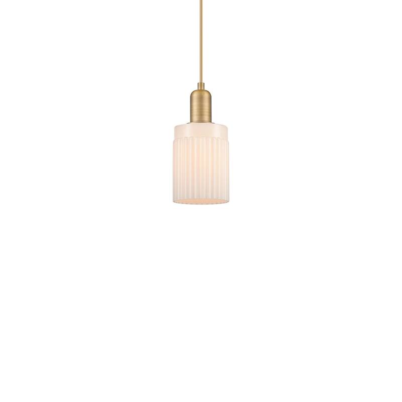 Innovations Lighting 716-1P-10-5 Hadley Pendant Hadley 5" Wide Mini - Brushed Brass / Matte White