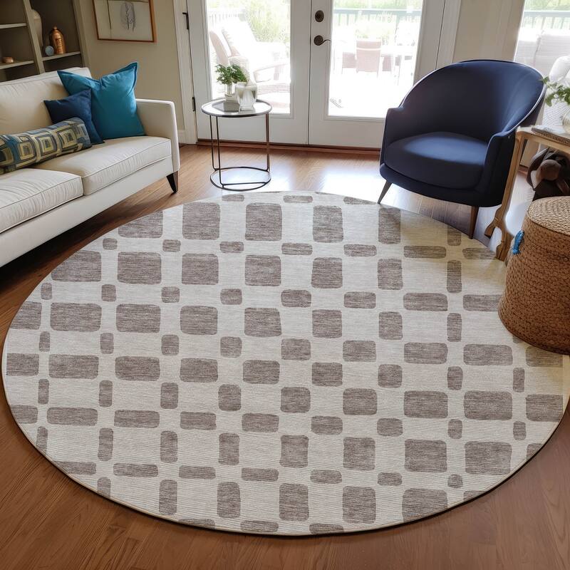 Machine Washable Indoor/ Outdoor Chantille Geo Contemporary Rug