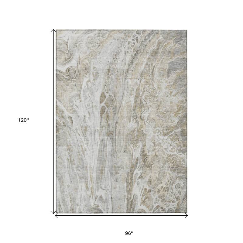 HomeRoots Abstract Contemporary Rectangle Outdoor Rug