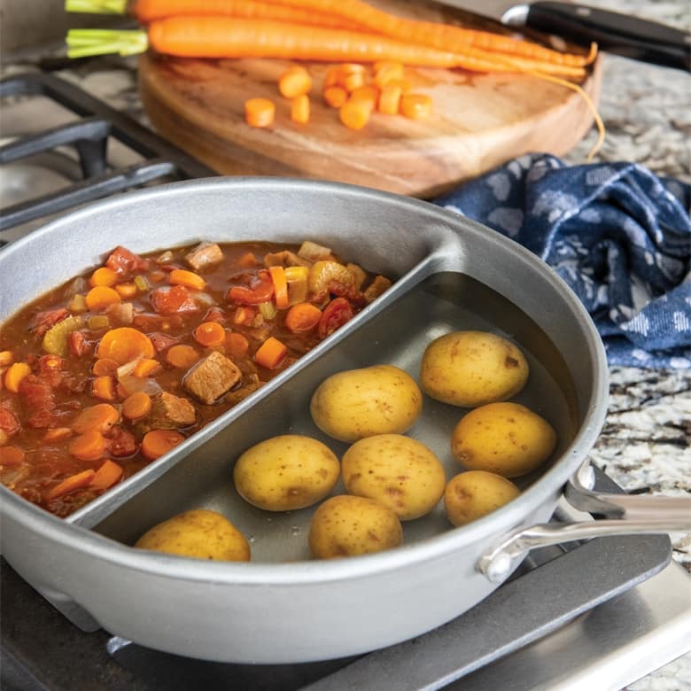 Nordic Ware 2-in-1 Divided Sauce Pan - Silver