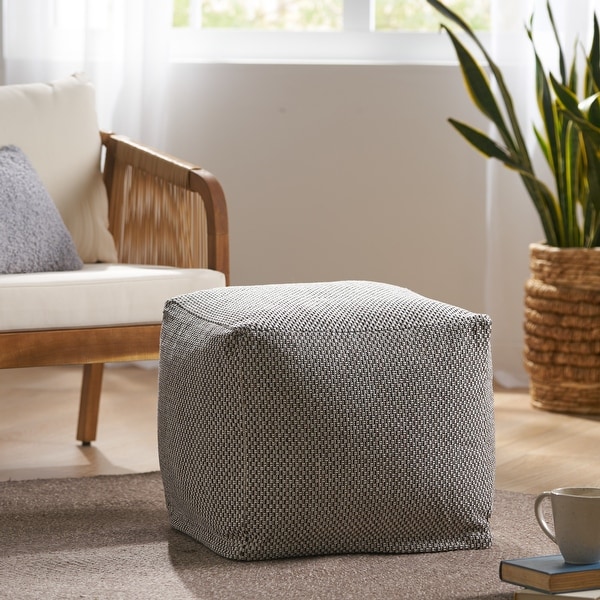 Camrose  Fabric Cube Pouf by Christopher Knight Home
