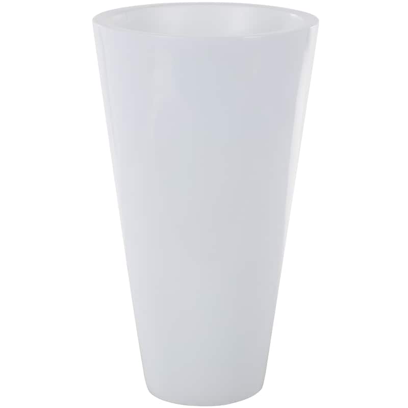 Fiberglass Minimalistic Decorative Vase - White - Roche River Decor - White - 25"H
