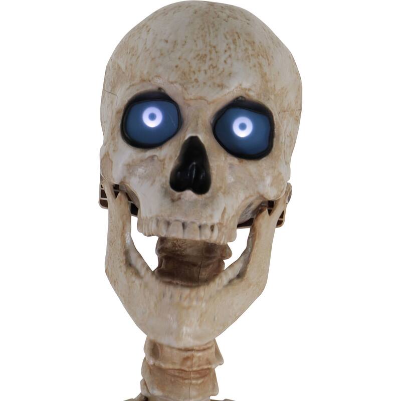 Haunted Hill Farm 8-Ft. Tall Bones McNeely the Towering Skeleton, Premium Talking Halloween Animatronic, Plug-In