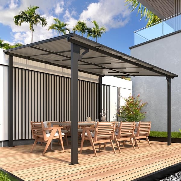AECOJOY Wall Mounted Gazebos Pergola Gazebo Awnings for Backyard - On ...