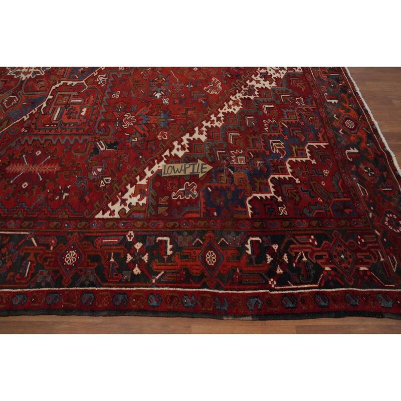 Hand Knotted Oriental 100% Wool Carpet Traditional Medallion Red Heriz Area Rug - 12' 10'' X 9' 11''