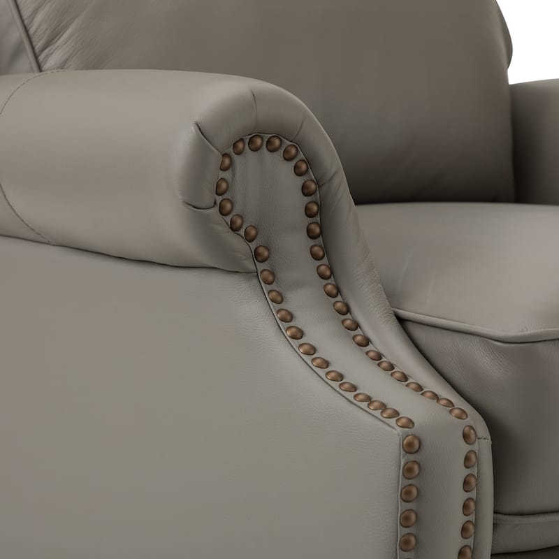 Noemon Genuine Leather Recliner with Nailhead Trims by HULALA HOME (Set of 2)