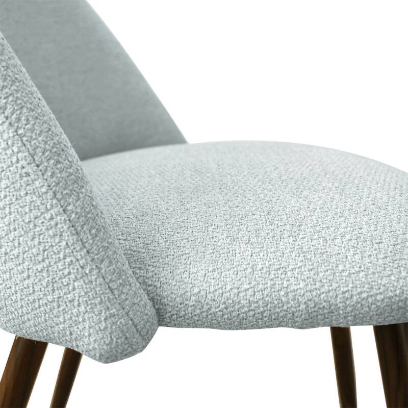 Upholstered Cutout Back Dining Chair with Walnut Leg(Set of 4)