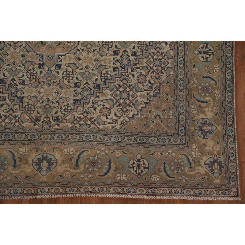 Geometric Tabriz Persian Vintage Area Rug Handmade Wool Carpet - 6'3" x 9'7"