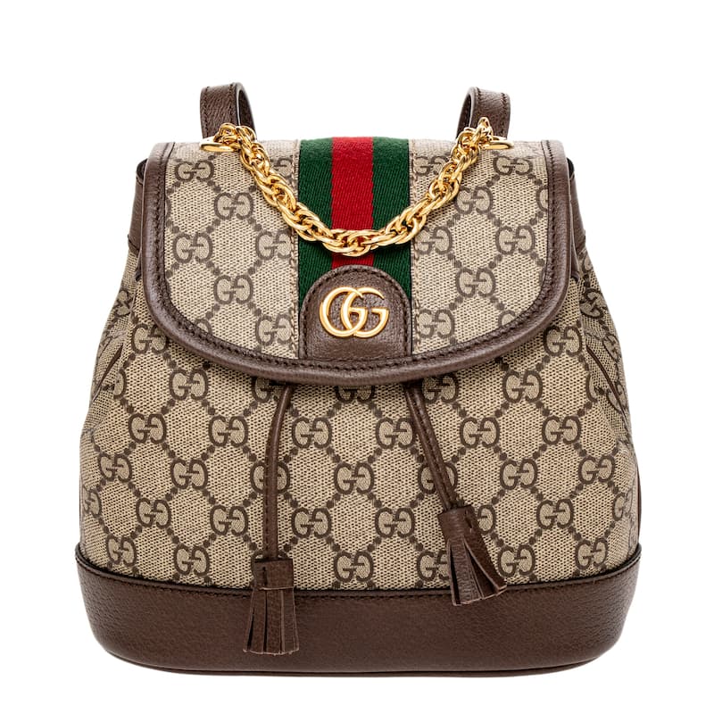 Gucci Ophidia Mini Backpack - Beige and Dark Brown - Beige and Dark Brown