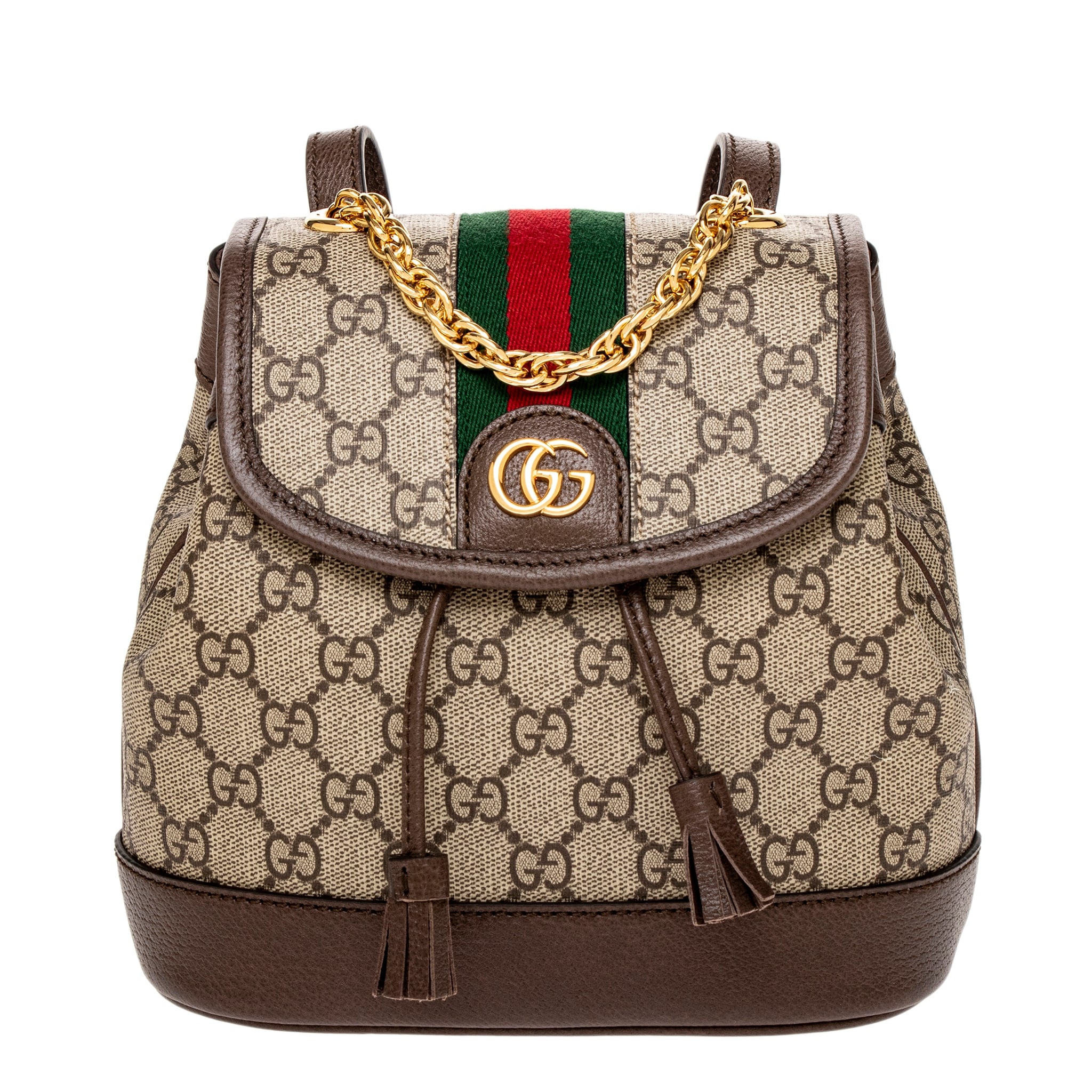 Gucci Ophidia Mini Backpack - Beige and Dark Brown