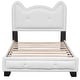 preview thumbnail 4 of 26, Cute Pine Wood Upholstered Platform Bed with Cartoon Ears