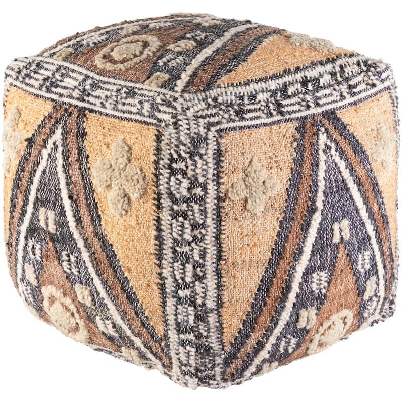Mimie Global Geometric Natural Fibers Pouf
