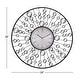 preview thumbnail 7 of 5, Black Metal Radial Starburst Decorative Wall Clock with Mirrored Accents - 26"D