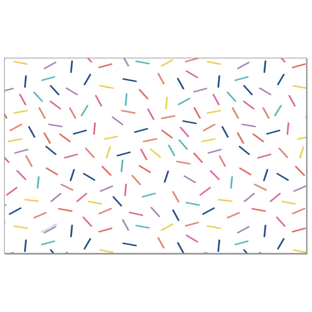 Confetti Party 24 Sheet Reusable Premium Paper Stock Placemats in Resealable Storage Bag Made in The USA 17" x 11"