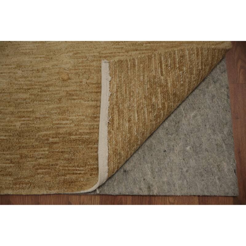 Hand Knotted Oriental 100% Wool Carpet Tribal Contemporary Yellow & Gold Gabbeh Area Rug - 5' 11'' X 4' 0''