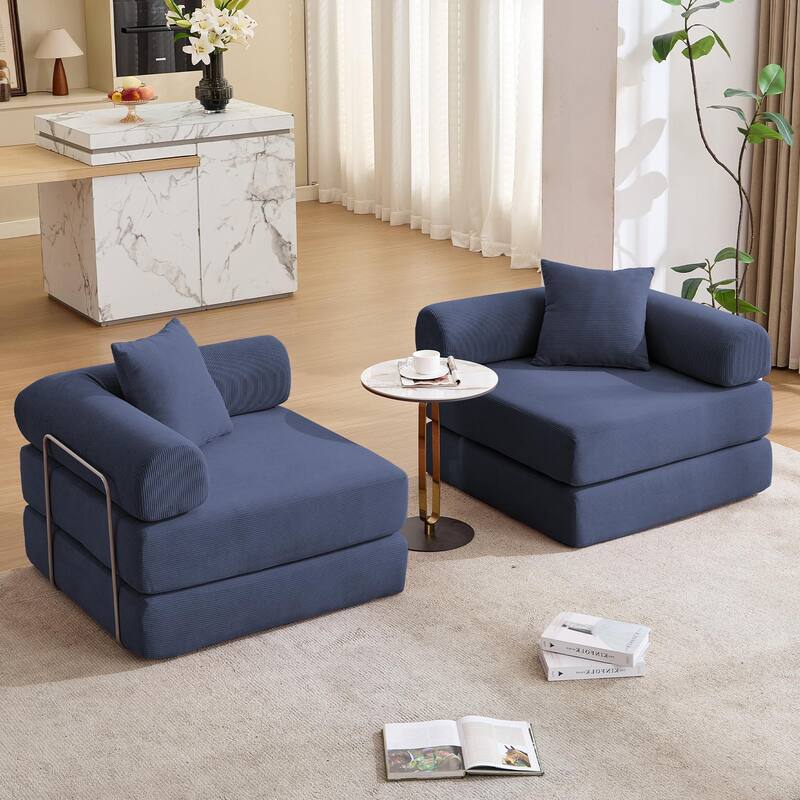 Modular Couch Sofa Bed, Convertible Design with Removable Armrests,Folding Mattress Couch for Small Spaces ,No Assembly