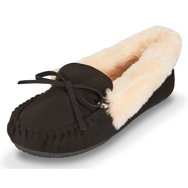 memory foam moccasin slippers womens