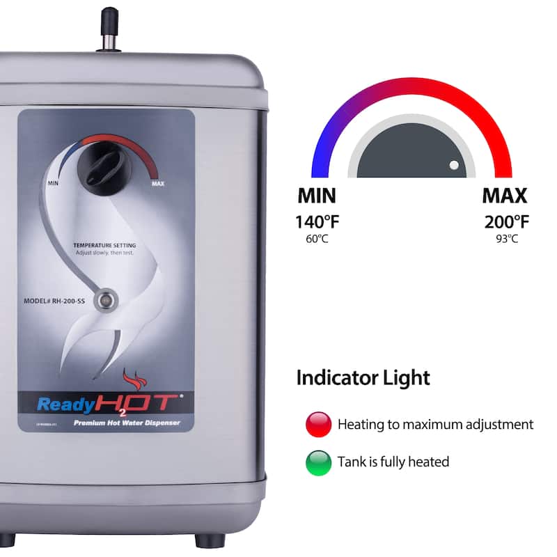 Ready Hot 200 Instant Hot Water Tank, 1-Handle Polished Chrome Faucet