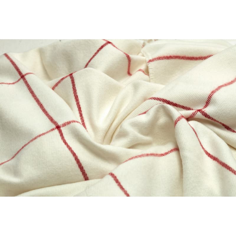 Acrylic Woven Queen Size Throw Blanket with Hand Knotted Fringes