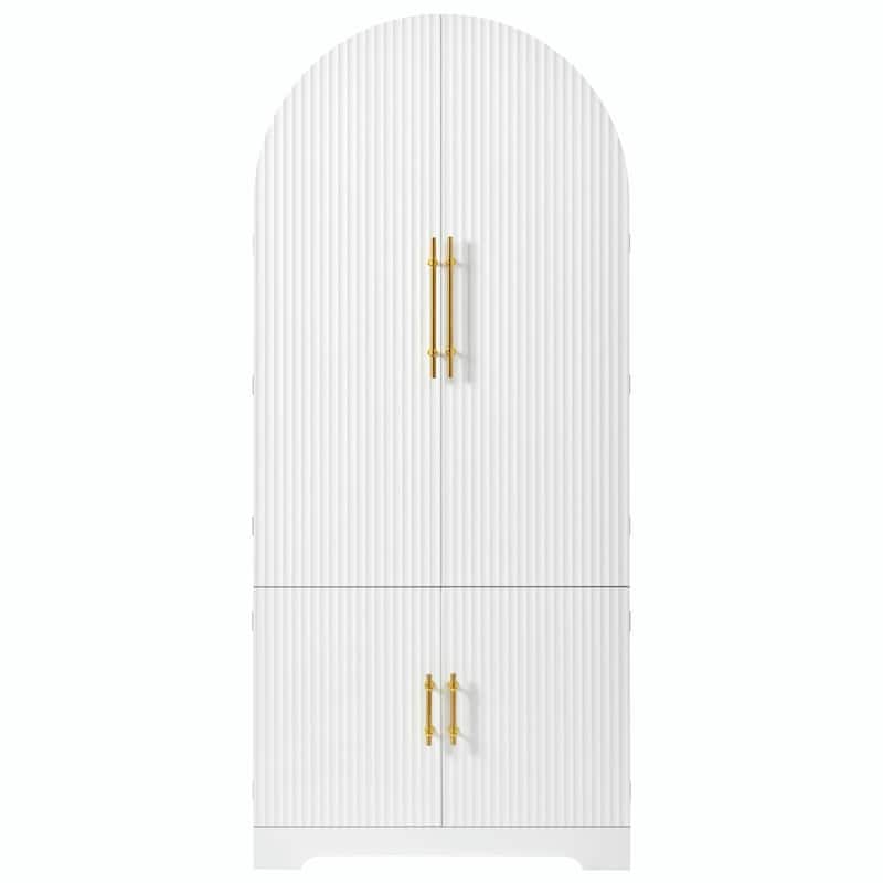 72" Tall Arched Kitchen Pantry Cabinet