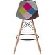 preview thumbnail 24 of 57, Counter Stool With Back Plastic Molded Wooden Eiffel Base For Kitchen Island Hotel Work High Chair