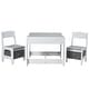 preview thumbnail 6 of 5, 3-in-1 Kids Table and Chair Set Wooden Activity Table with Chairs Gray