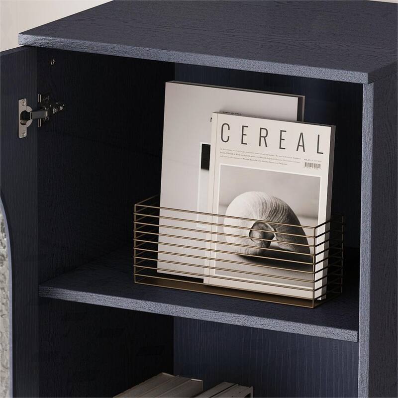 Tall Storage Cabinet Display Cabinet with Tempered Glass Door and an Adjustable Shelf