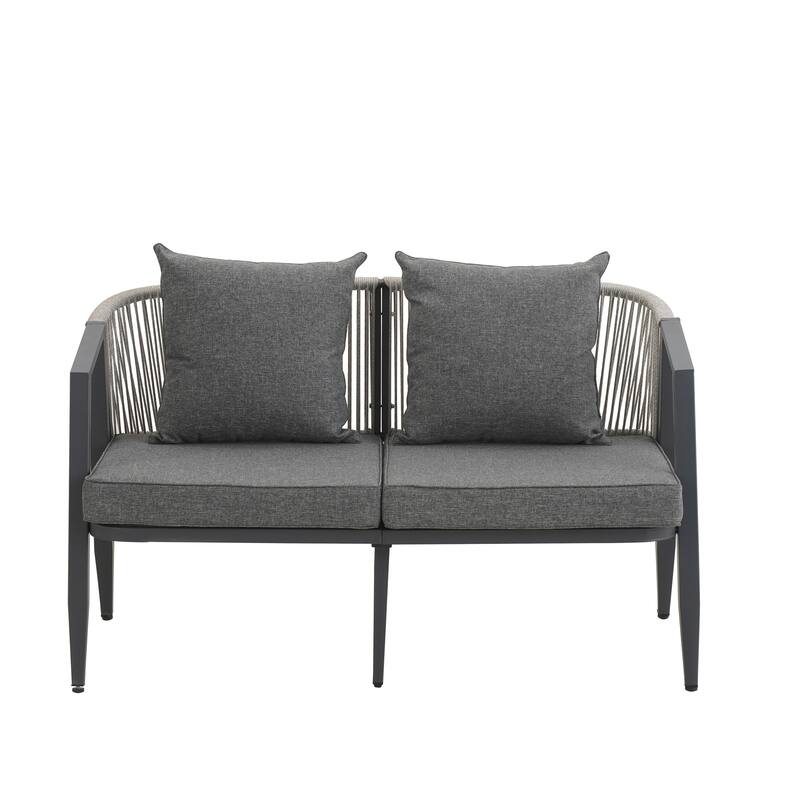 Outdoor Metal Chairs with Iron Table for Patios (Set of 4)