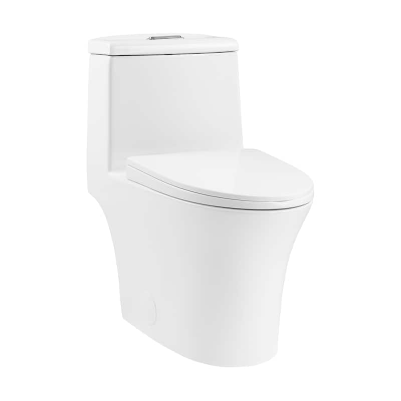 Poitiers One Piece Elongated Dual Flush Toilet 1.1 / 1.6 Gpf - 27.2" x 14.95" 28.95"