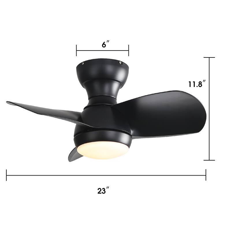 23" 29'' 42'' Flush Mount Ceiling Fan with Light and Remote Control for Small Room,Patio,Kitchen,Bedroom