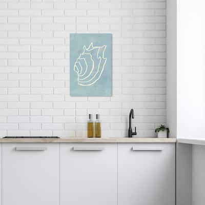Wynwood Studio Canvas Nautical and Coastal A Sea Shell Blue and Light Blue Modern & Contemporary Wall Art Canvas Print