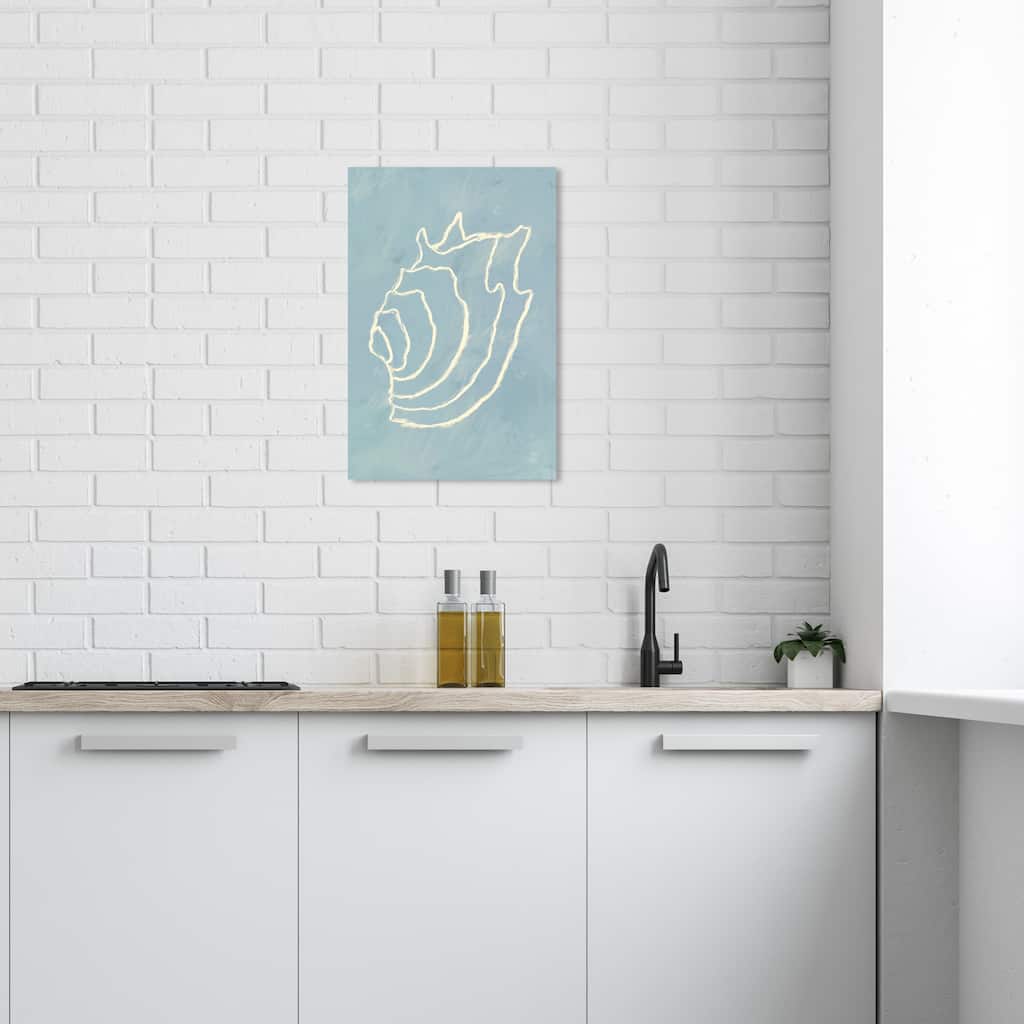 Wynwood Studio Canvas Nautical and Coastal A Sea Shell Blue and Light Blue Modern & Contemporary Wall Art Canvas Print