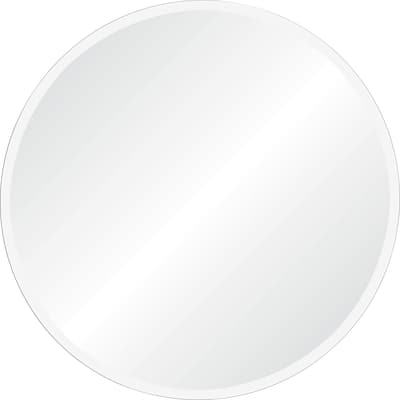 30" Clear Polished Unframed Beveled Round Wall Mirror