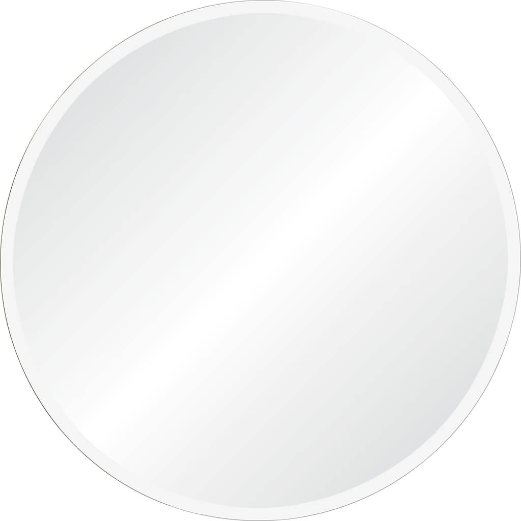 30" Clear Polished Unframed Beveled Round Wall Mirror