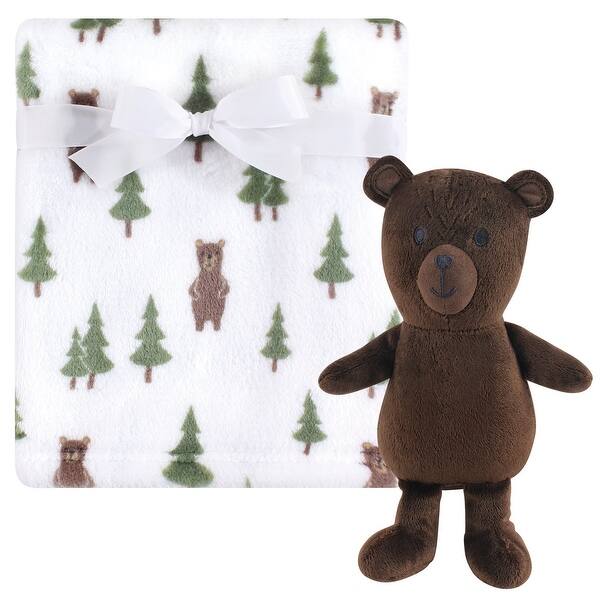slide 1 of 1, Hudson Baby Infant Boy Plush Blanket with Toy, Forest Bear, One Size - Forest Bear - One Size One Size - Forest Bear
