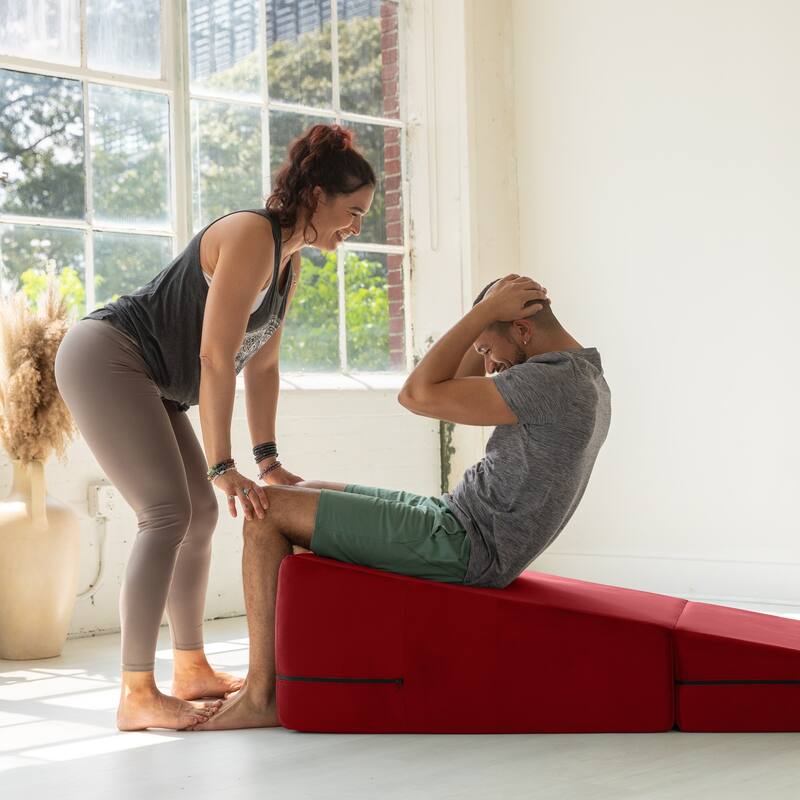 Avana Reach Super Ramp / Convertible Bed Bench w/ Slip Cover for Yoga & Massage, Microvelvet