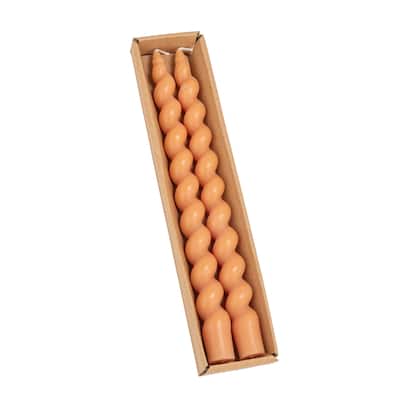 Unscented Twisted Taper Candles in Box - 0.88"L x 0.88"W x 10.0"H