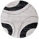 preview thumbnail 12 of 11, SAFAVIEH Skyler Sniazhana Mid-Century Modern Abstract Rug 6'7" Round - Ivory Grey/Black - Round