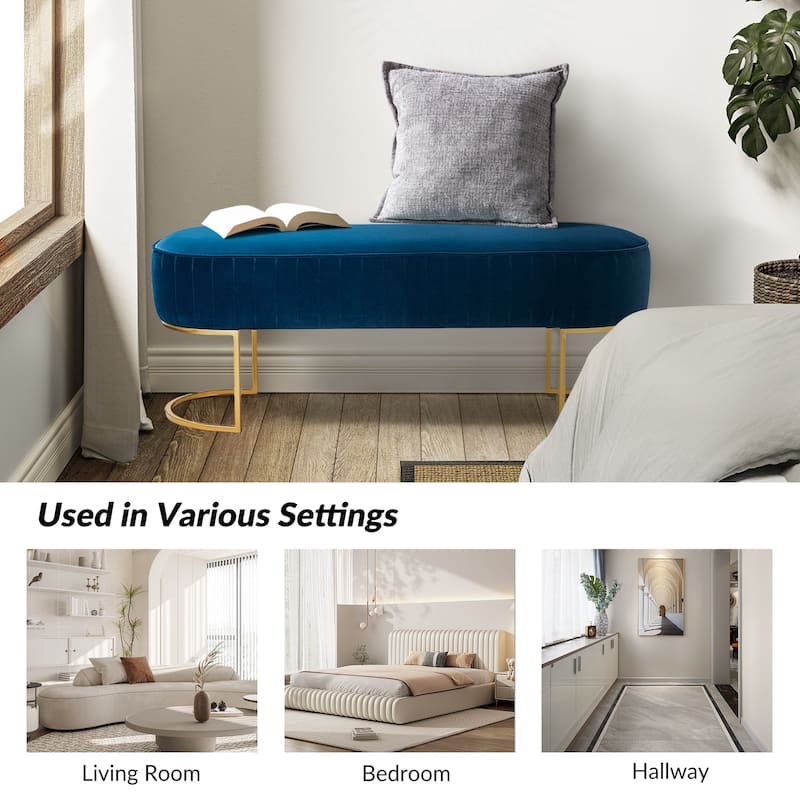 Justo 48" Wide Bench with Metal Base