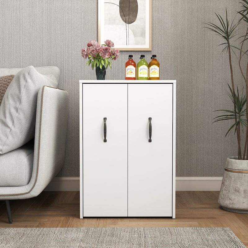 3 Tier Wooden Floor Standing Bookcase,Slide Out Drawer Storage Bookcase,Pull Out Mobile with Door Dustproof File Cabinet