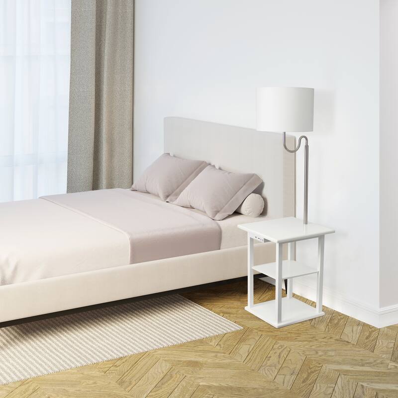 57" 2 Tier Lamp with 2 x USB Charging Ports & Power Outlet