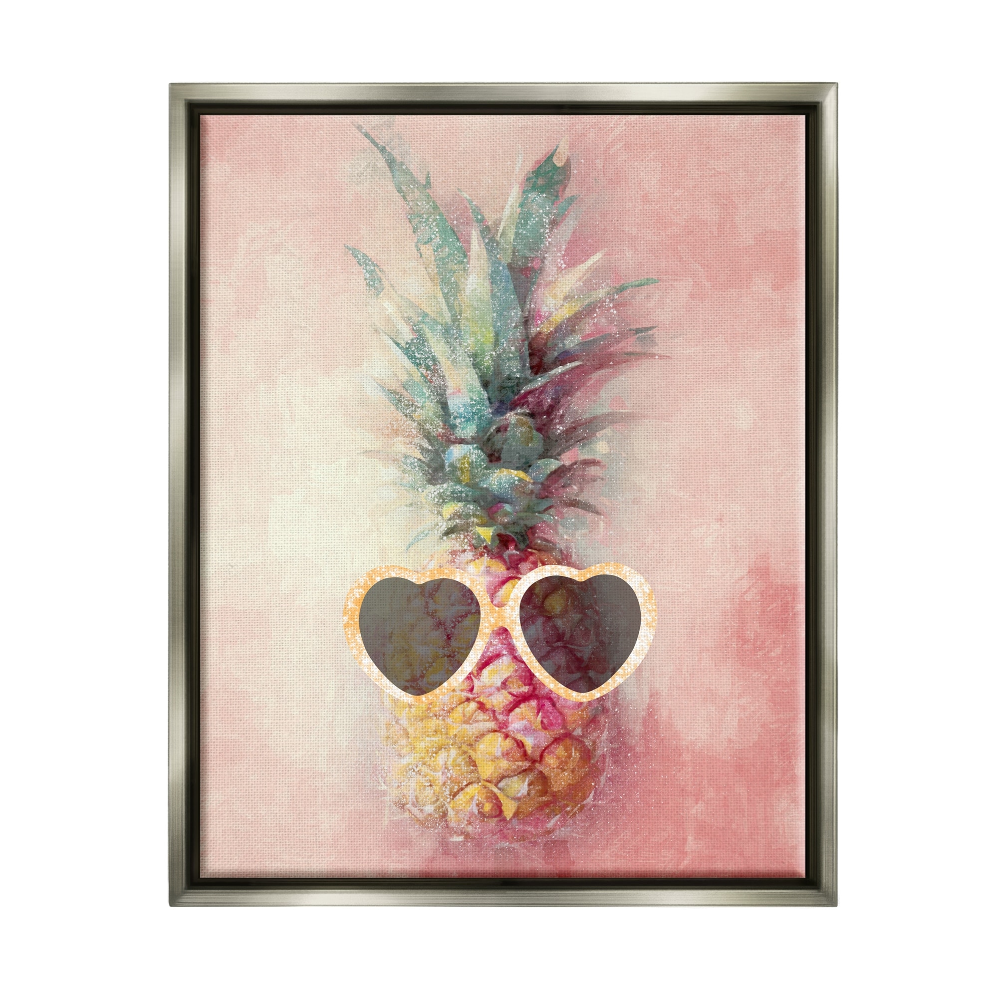Stupell Glam Pineapple & Sunglasses Framed Floater Canvas Wall Art Design by Ziwei Li