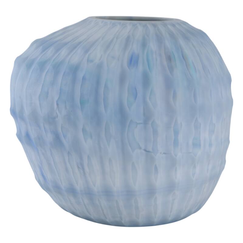 Glass Vase Ribbed Abstract Pattern for Flower Arrangement Home Decor