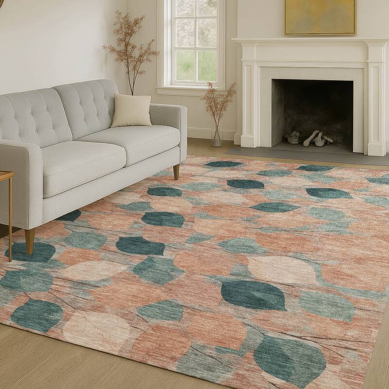 Machine Washable Indoor/ Outdoor Floral Mila Chantille Rug