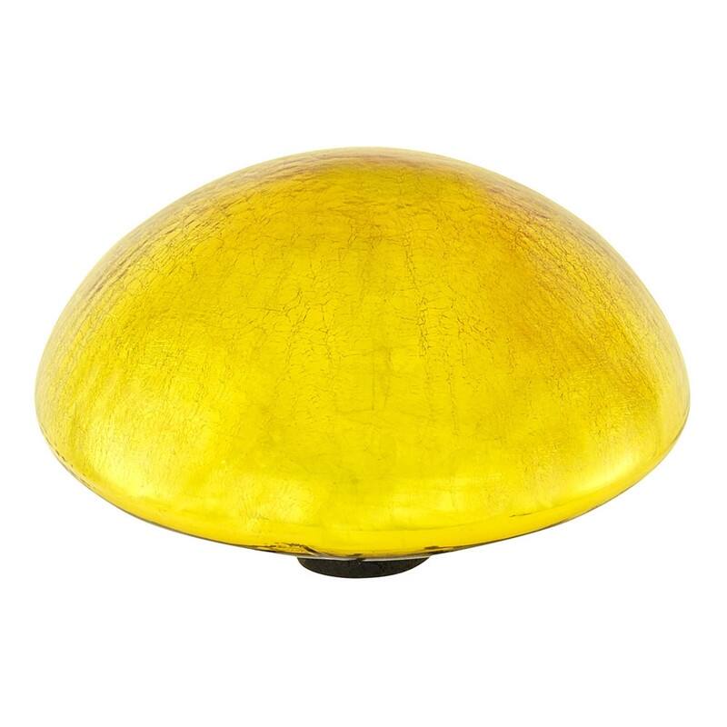 Achla Designs Glass Toadstool Gazing Globe Ball, 9 Inch Diameter - Yellow