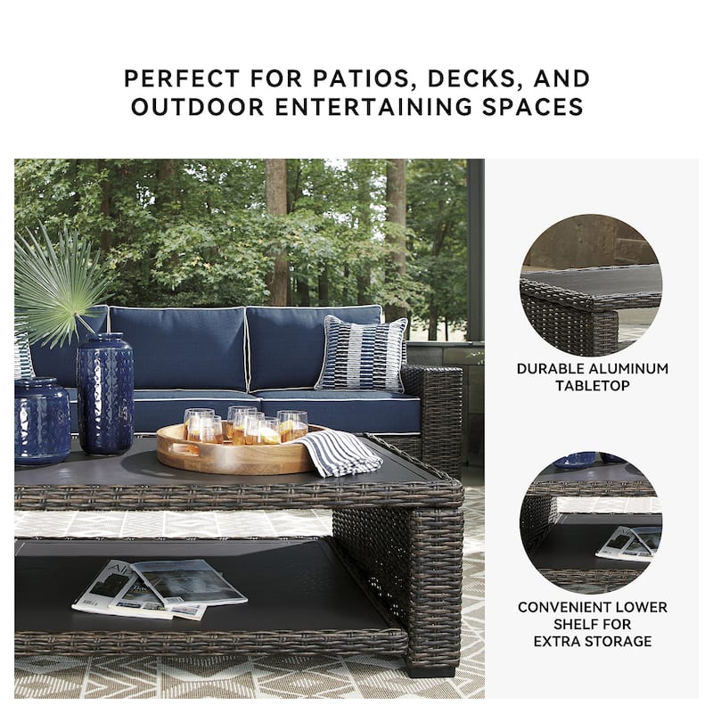 Signature Design by Ashley Grasson Lane Brown Rectangular Cocktail Table