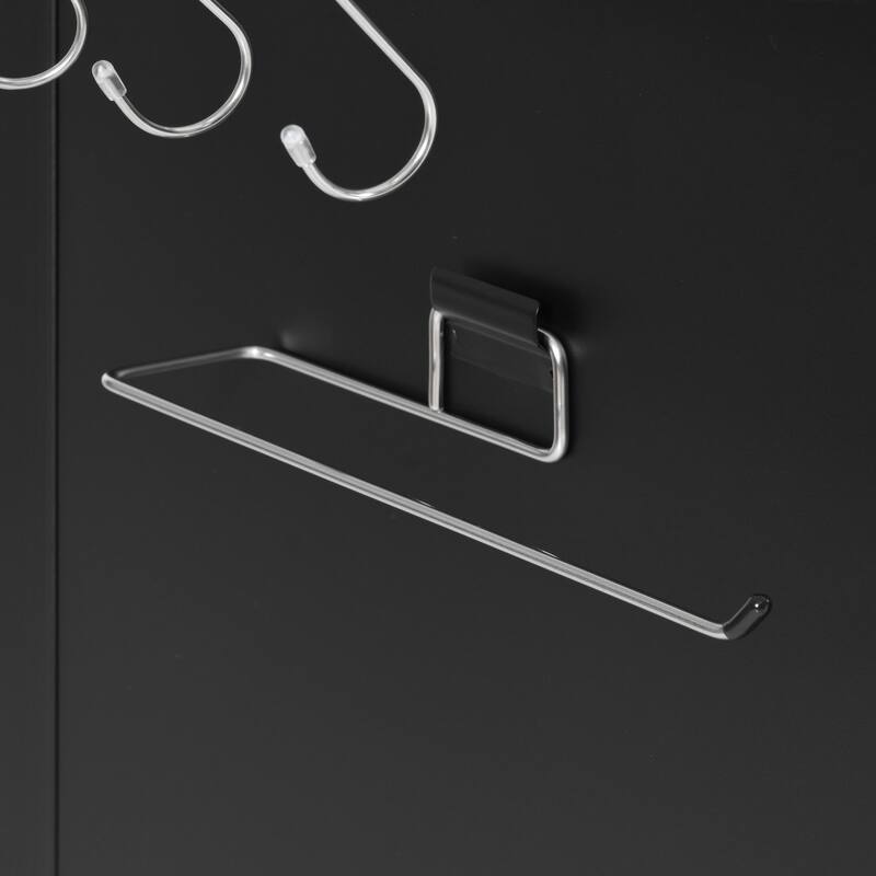 55.5'' Rubber Wood Kitchen Island in Black with 304 Stainless Steel Sink, 4 Lockable Wheels and Spice Rack